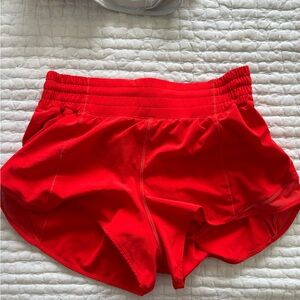 Lululemon Athletica Red Athletic Shorts Lightweight Elasticized